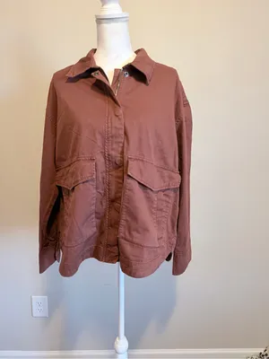 NWT Pistola Jessa oversized Utility jacket in Spice brown full zip Size medium thumbnail 4