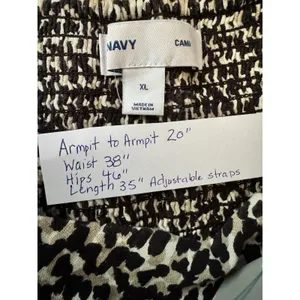 Old Navy Women's XL Cami Dress Tan Black Fit & Flare Linen Animal Print New thumbnail 8