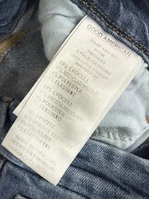 Good American Good Curve Straight Jeans Size 10/30 Super High Rise Raw Hem thumbnail 6