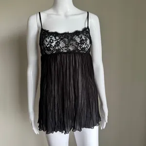 Victoria’s Secret Dare To Lace Pleated Babydoll Dress Nightie Size M Black thumbnail 2