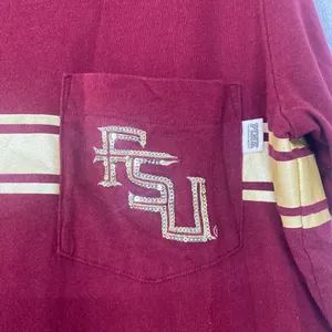 Pink Victoria Secret w/5th & Ocean FSU UNCONQUERED Graphic Tee sequin women sz S thumbnail 2