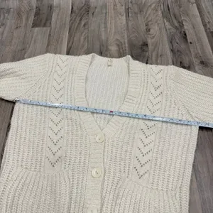 POL chunky pointelle knit cotton blend cardigan thumbnail 4
