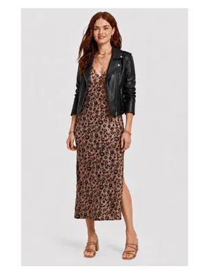 NWT Target A New Day Brown Satin Leopard Animal Print Midi Slip Dress Size M thumbnail 9