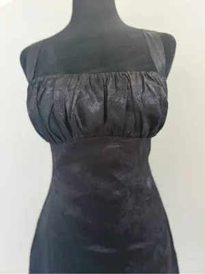 Lulus Exquisite Outlook Black Floral Jacquard Satin Lace-Up Mini Dress thumbnail 4