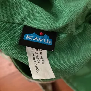 Kavu Canvas Tan Apple Print Shoulder Bag Tote 7x10x3 in thumbnail 2