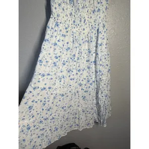 Aeropostale Babydoll Midi Dress Smocked Floral Milkmaid Fairy Garden Whimsy XL thumbnail 4