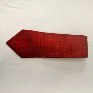 Tommy Hilfiger Man's Silk Tie Red Striped Vintage Designer Classic Cravat Office thumbnail 3