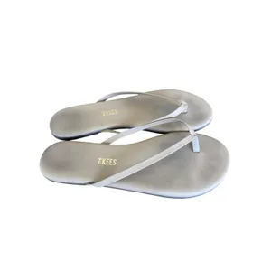 TKEES Solids No. 9 Leather Flip Flops Women’s 9 Taupe Thong Sandals Neutral thumbnail 2