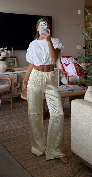 Jcrew satin pants thumbnail 1