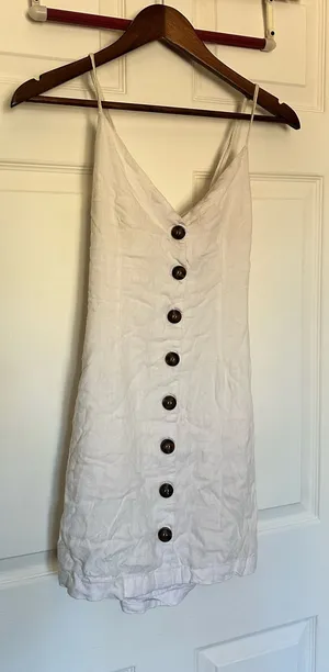 White backless spaghetti strap mini dress thumbnail 1