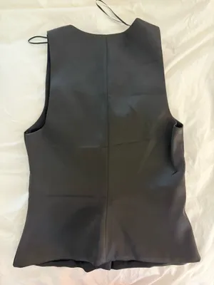 ZARA Sleeveless Satin Top Black thumbnail 3