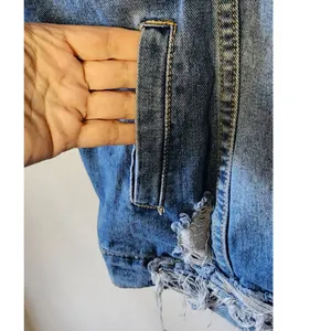 SHEIN Distressed Blue Denim Trucker Jacket Plus Size 4XL thumbnail 7
