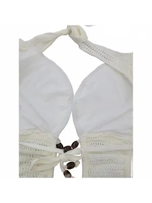 Outcast Alia Mini Dress Crochet Coastal Beach Vacation White Women's XXS/XS NWT thumbnail 7