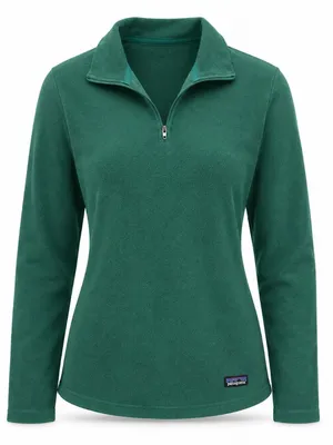 Patagonia Micro D Green Quarter-Zip Fleece Pullover Women’s M thumbnail 2