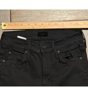 Mother The Mid Rise Dazzler Ankle Jeans‎ Not Guilty Black Raw Hem Straight SZ 23 thumbnail 7