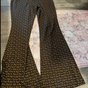 Anthropologie Sabine Flare Pants‎ Brown Black Motif Size Medium thumbnail 10