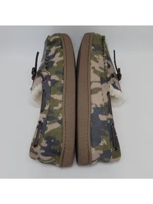 Club Room Faux Fur Lining Camouflage Moccasin Slip On Boat Shoes Size M 8-9 thumbnail 12