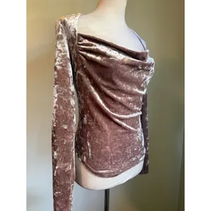 Free People perfect date Crushed Velvet Cowl Long XS whimsi goth boho Y2K dainty thumbnail 2