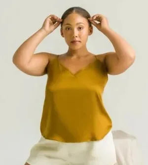 Ettitude Sateen Cami Chamomile Brown Organic Bamboo Layering Lounge Size‎ M NEW thumbnail 1