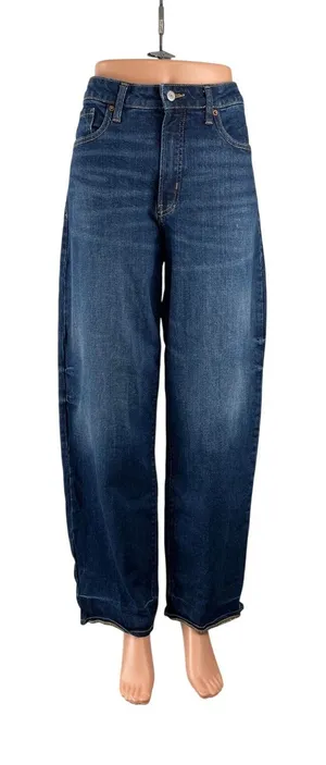 Old Navy Women Blue High Rise Baggy Barrel Palazzo Wide Leg Denim Jeans Pants 12 thumbnail 1