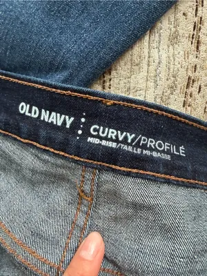 Old Navy Curvy Profile Bootcut Jeans Size 14 Standard Dark Wash Stretch thumbnail 3