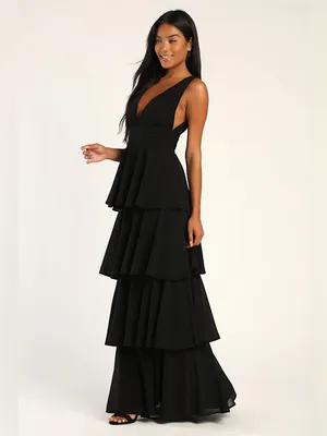 LULU’S Amazing Evening Black Tiered Maxi Dress thumbnail 3