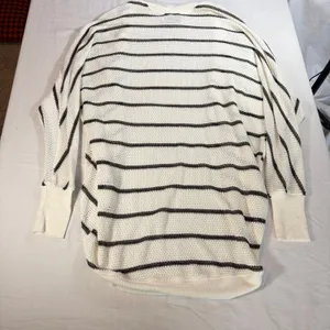 Abercrombie womens long open cardigan white gray stripe. Size S. fall, winter thumbnail 4