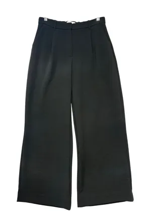 Abercrombie &‎ Fitch Black Wide Leg Pleated Trousers High Rise Size 8 29 Pants thumbnail 1