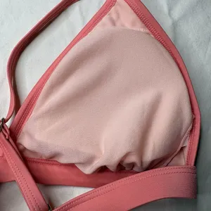 Kona Sol Pink Checkered Triangle Padded Bikini And Bottoms Size Medium New thumbnail 7