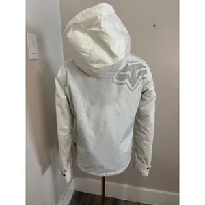 Fox Racing Womens Snow Jacket White Faux Fur Leopard Lining Hooded Small thumbnail 2