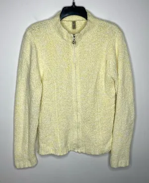 Soybu yellow fuzzy fleece jacket‎ size large thumbnail 1