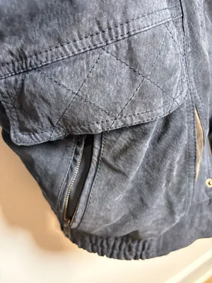 Ash Creek Trading Vintage Suede Leather Bomber Jacket with Oklahoma Seal Buttons thumbnail 4