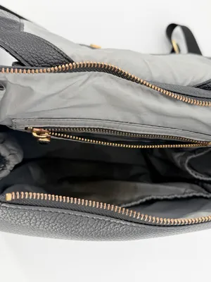 Freshly Picked Classic Diaper Backpack bag Black vegan pebbled leather large thumbnail 9
