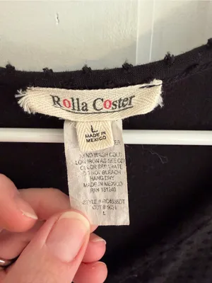 Rolla Coster Black Swiss Dot Faux Wrap‎ Tie Waist Mini Dress L thumbnail 2