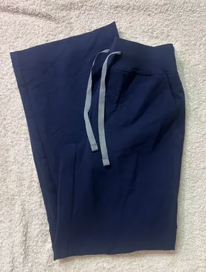 FIGS Womens Isabel High-Rise Wide-Leg Scrub Pant Navy Blue Size XXS/P thumbnail 1
