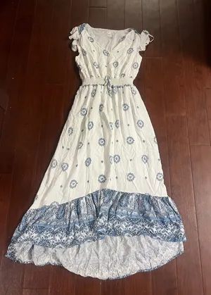 Kindred Blue and White Floral Maxi Dress thumbnail 1