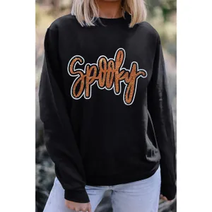 Spooky Rhinestone Drop Shoulder Sweatshirt thumbnail 4