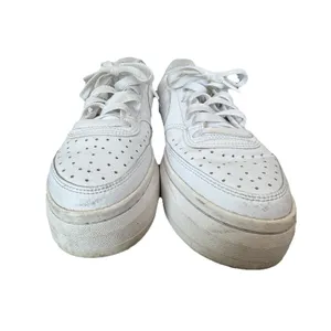 Nike Court Vision Alta Platform Sneakers Triple White Leather Women's Size 9.5 thumbnail 3