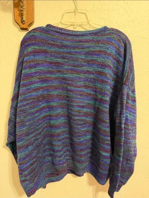 Vintage striped grandpa sweater cottagecore granny farmhouse handmade thumbnail 3