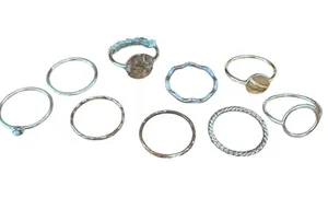 Urban Outfitters Size 7 Set of 9 Gold Rings thumbnail 1