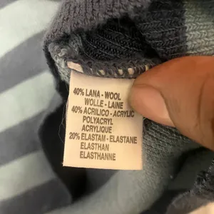 Arpel Made in Italy Women's Blue Stripped Wool Blend Rib Knit Sweater thumbnail 5