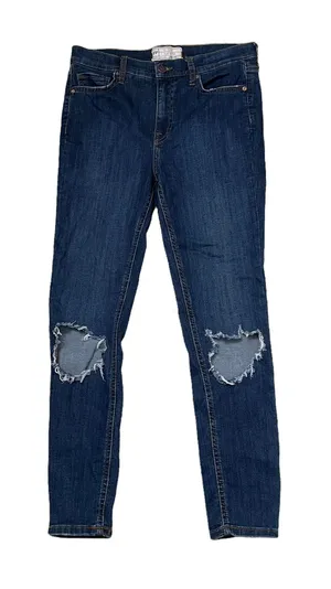 Free People Womens Capri Jeans Size 28R Distressed‎ Model 16115125 Stretch thumbnail 1
