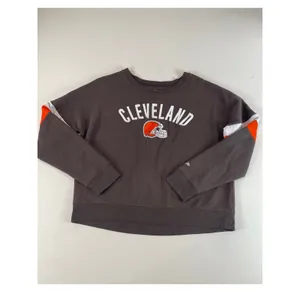 NFL Team Apparel Cropped Crewneck Fleece Sweatshirt M Charcoal Gray Cotton thumbnail 2