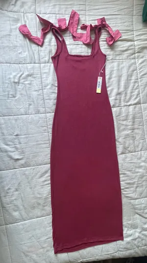 Summersalt Poplin Ribbed Tie Shoulder Dress thumbnail 7