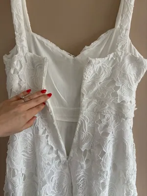 Lulus Divine Beauty White Lace Midi Dress With Pockets Size Small Bridal Beach thumbnail 9