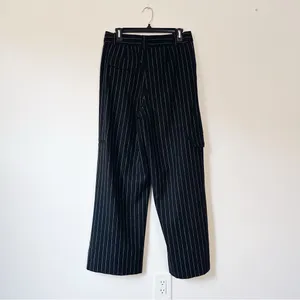NEW Madewell Cargo Pants in Pinstripe Almost Black thumbnail 6