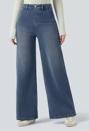 Halara Flex High Waisted Tummy Control Wide Leg Jeans Tide Blue XS New thumbnail 1