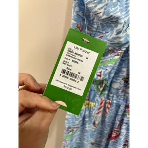 Lilly Pulitzer Lockwood‎ Sailboat Print Resort Cotton Midi Dress NWT M thumbnail 4