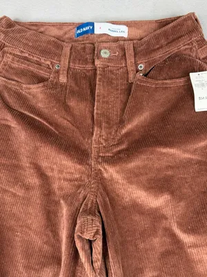 Old Navy Womens 2 Mauve Corduroy Barrel Ankle Pants High Rise Stretch NWT thumbnail 2