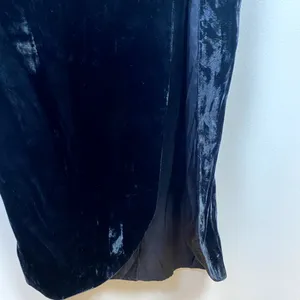 Roberta‎ Evening Gown 13/14 Black Velvet Lace Sheath V-Neck Long Slit Vintage thumbnail 4